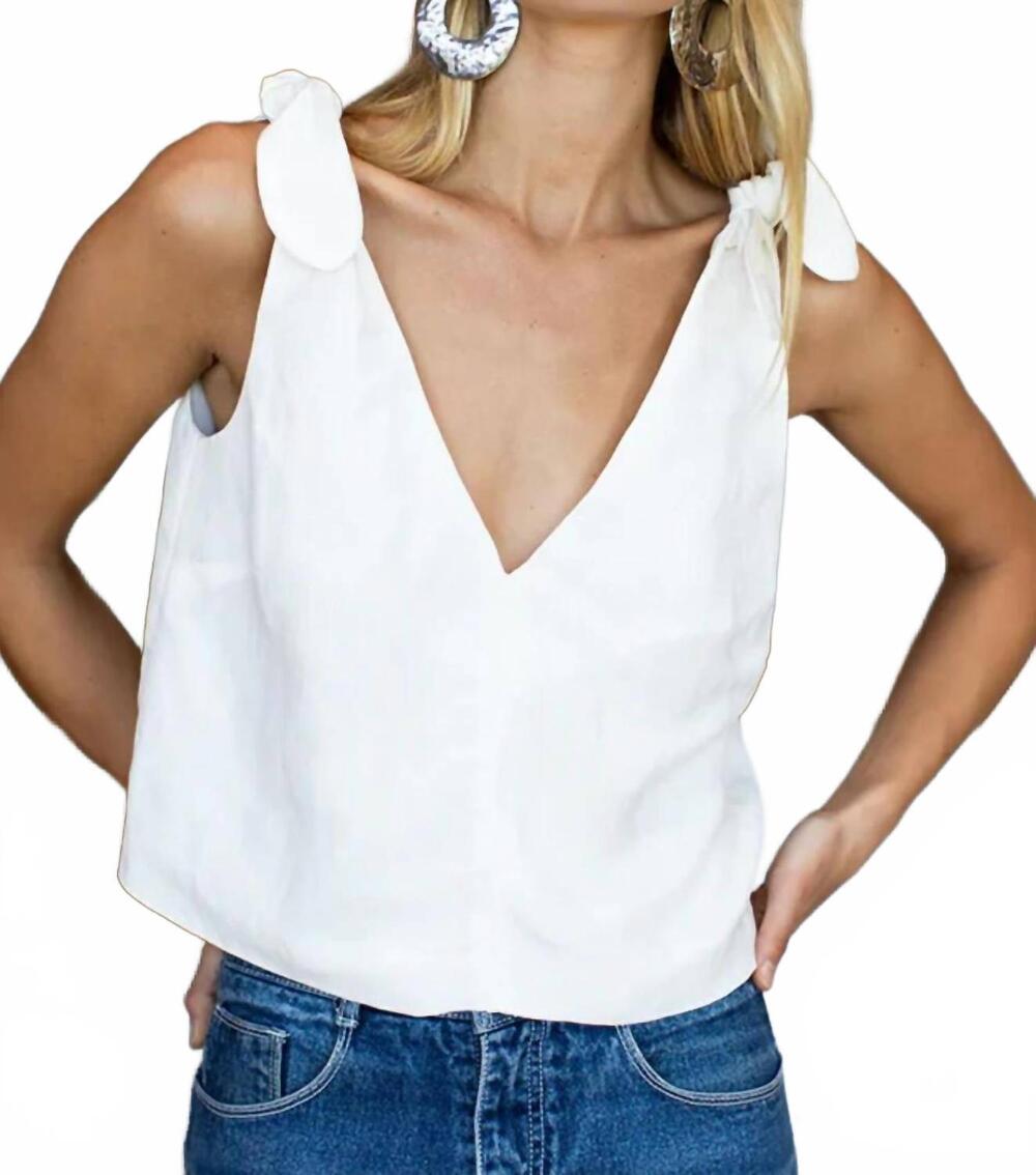 NEW EMERSON FRY tie shoulder mod top in white